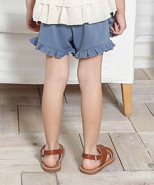 ダークブルー グリッター加工 ショートパンツ ダメージ加工ダークブルーショートパンツ - メルカリ