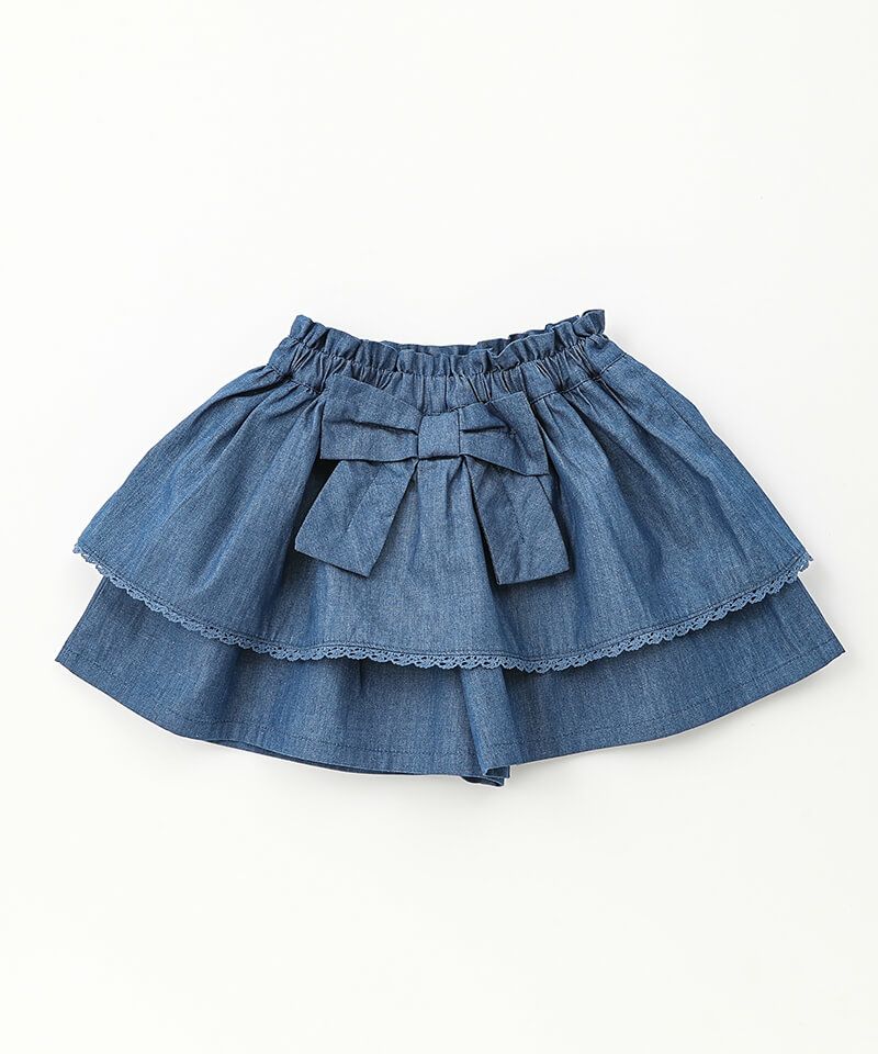 ストレッチツイルポケットフリル付きキュロット(80~130cm)(80cm