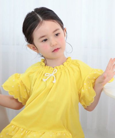 n.o.u.s ドット刺繍フリルTシャツ | キムラタンオンラインストア