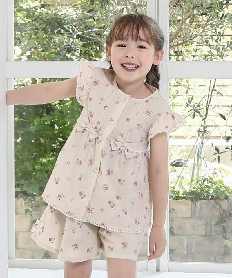 yukiemonn ベージュ フリル付きポケット キュロット Biquette Club スカート フリル付キュロット キッズ 子供服