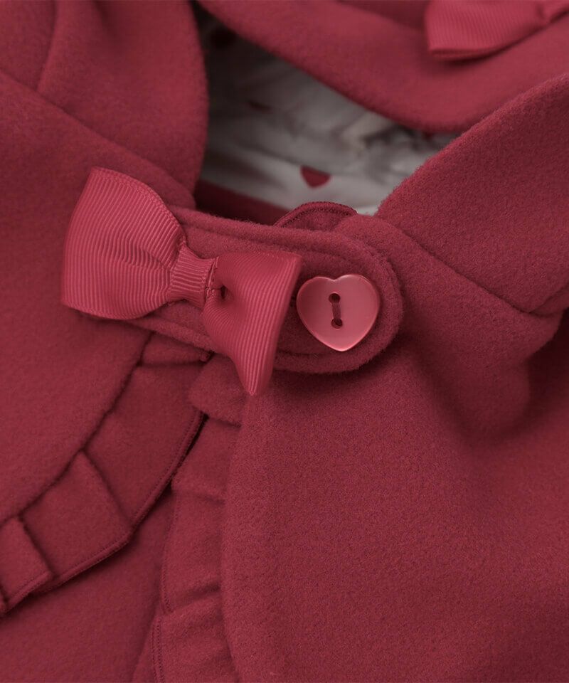 BABY うさみみファーのHeartマント 黒×白