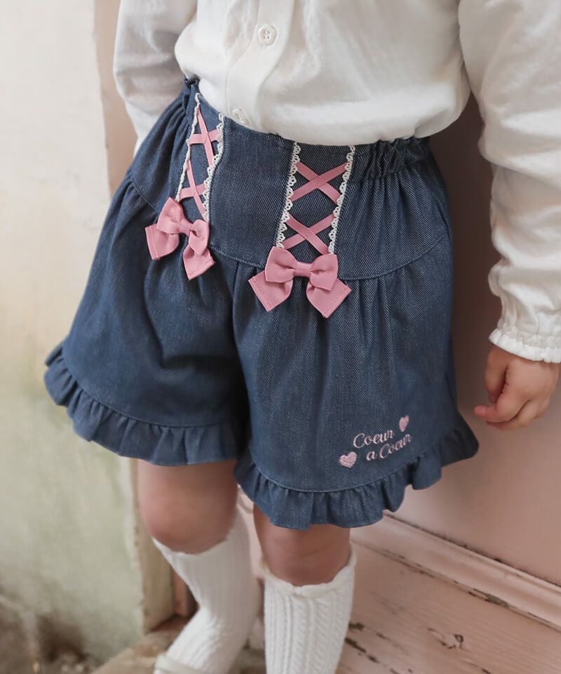 coeur a coeur レースアップキュロット