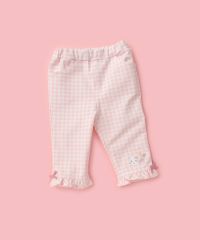 coeur a coeur ギンガムチェック裾フリル7分丈パンツ | キムラタン