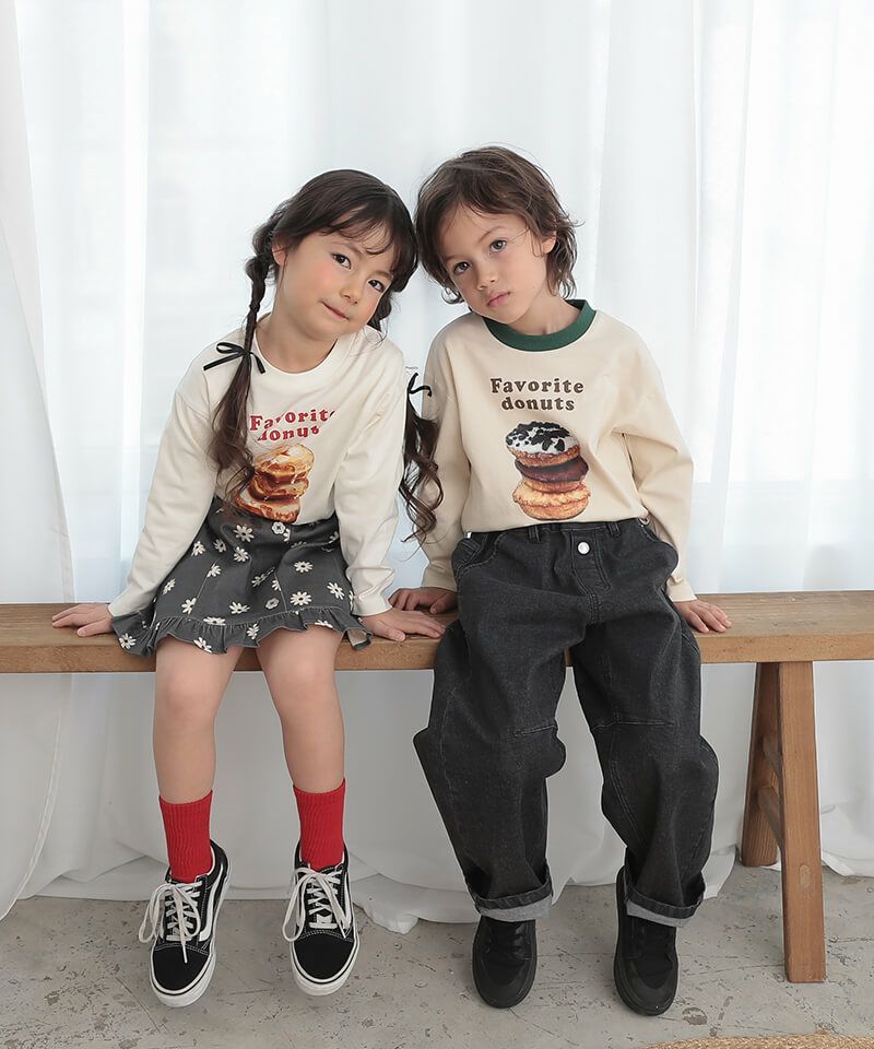 n.o.u.s ドーナツモチーフ長袖Ｔシャツ