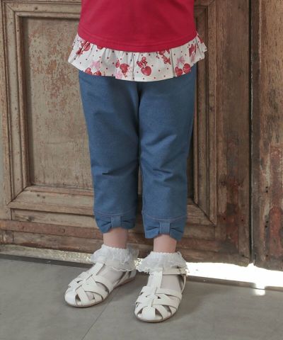 coeur a coeur リボンデザイン7分丈パンツ