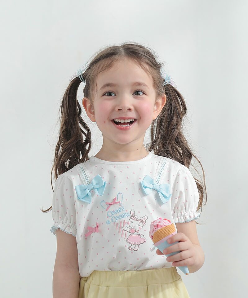 coeur a coeur アイスクリームアップリケ半袖Tシャツ