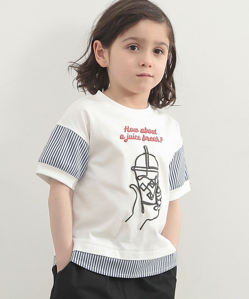 n.o.u.s 一筆書きプリント半袖Ｔシャツ