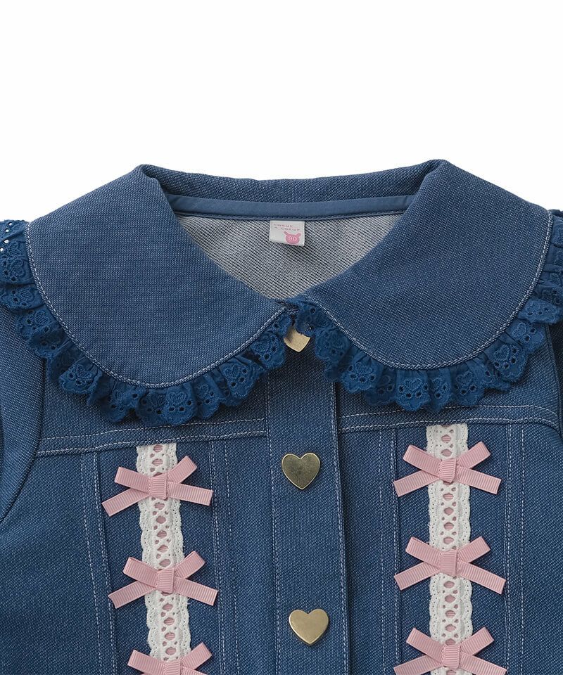 デシグアル 2way デニム×ケーブルニット コート ジャケット Aライン 刺繍 デシグアル 2way デニム×ケーブルニット コート ジャケット A
