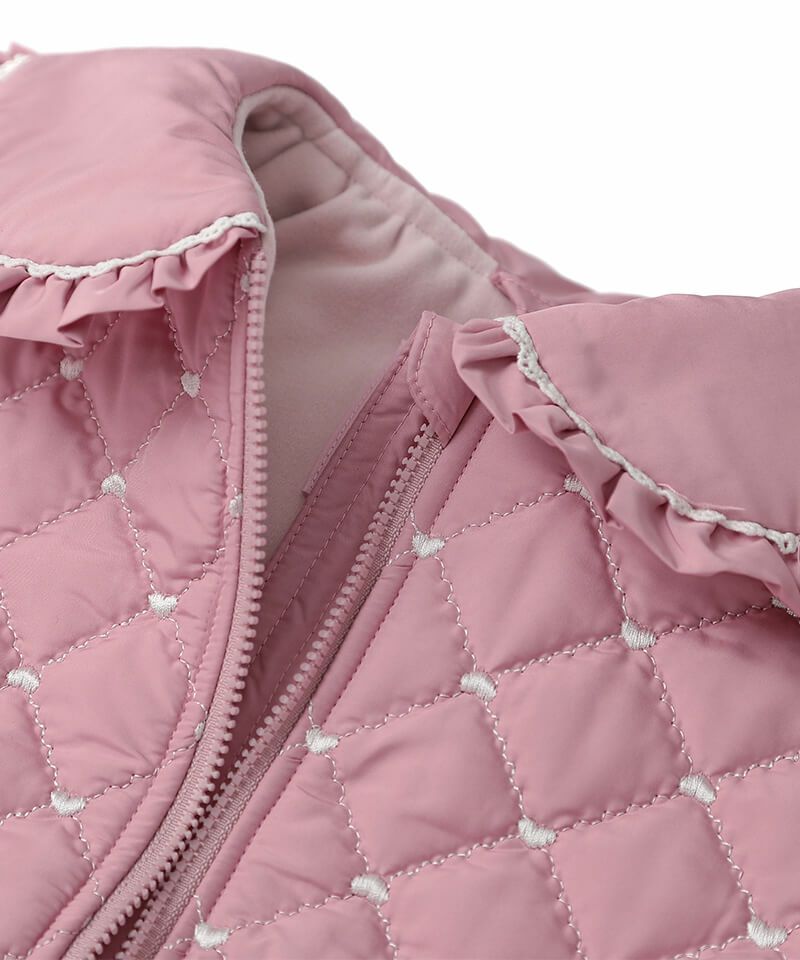 【3mama】ハート刺繍×フリル×ハートキルティング 3mama】ハート刺繍×フリル×ハートキルティング 3mama】ハート